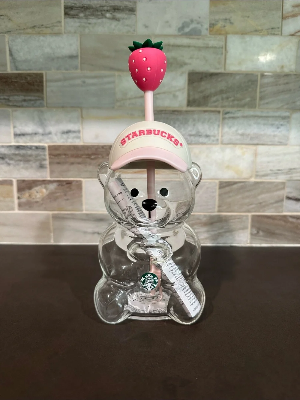 Starbucks 2026 Limited Edition “Pink Bearista” Glass Cup
